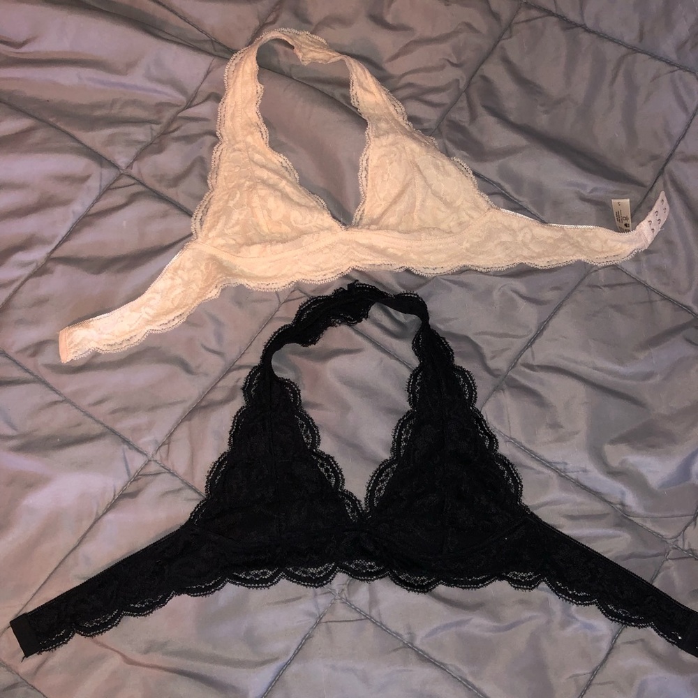 Scalloped Trim Floral Lace Bralettes